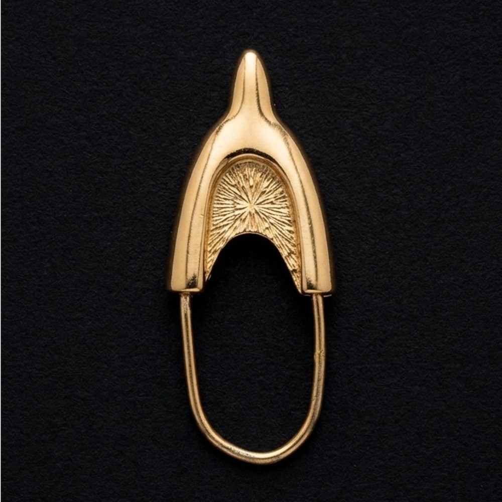 Vintage Monet Gold Tone Wishbone Charm Holder – Signed Jewelry Enhancer